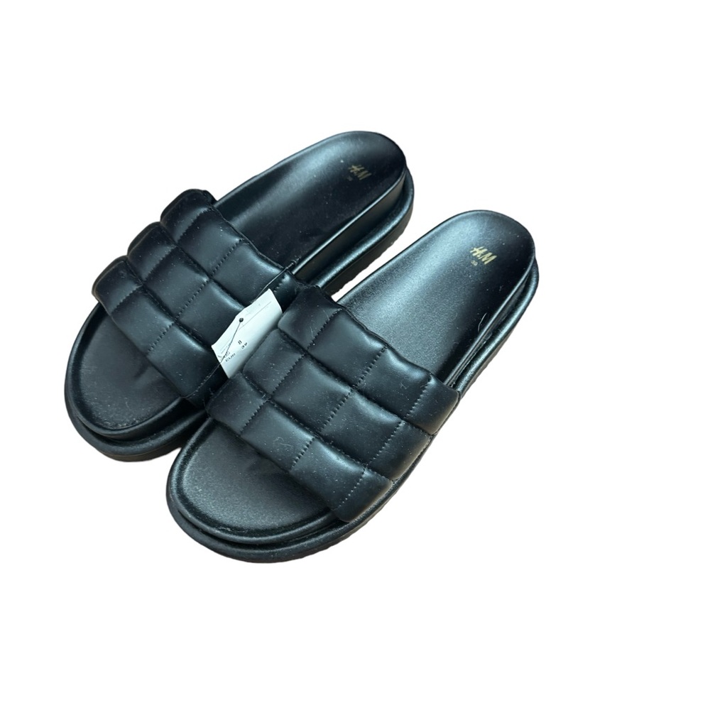 H&M Womens Black Slides Size 8 - New